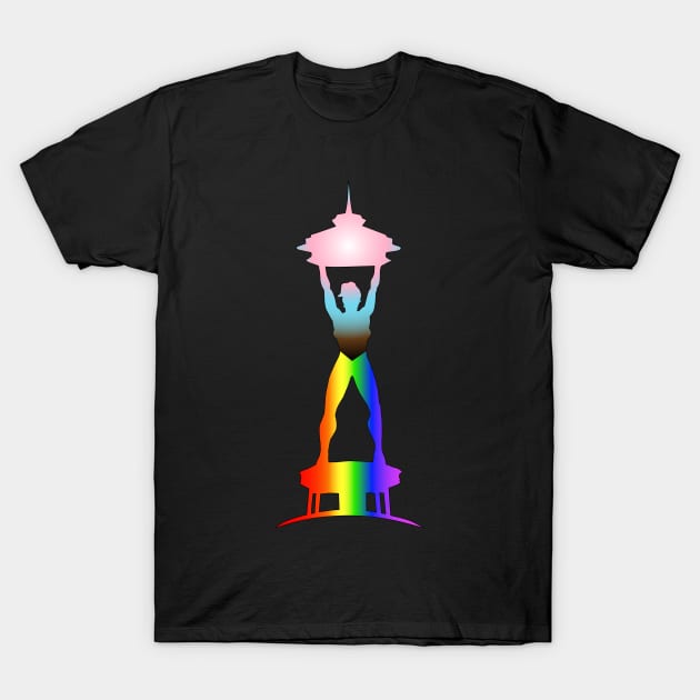 Celebrating Pride Progress in Seattle (Female) T-Shirt by Milkshake Burps